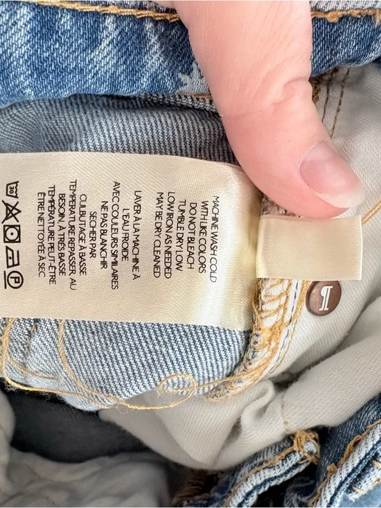 Anthropologie Pilcro Ultra High Rise Denim Shorts Button Fly Floral - Picture 8 of 10